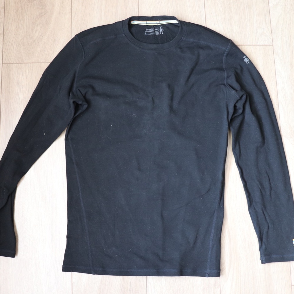 Mens Wool Base Layer Black Shirt
